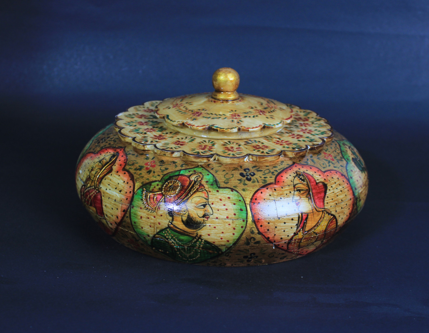 Bone Tobacco Box Painted