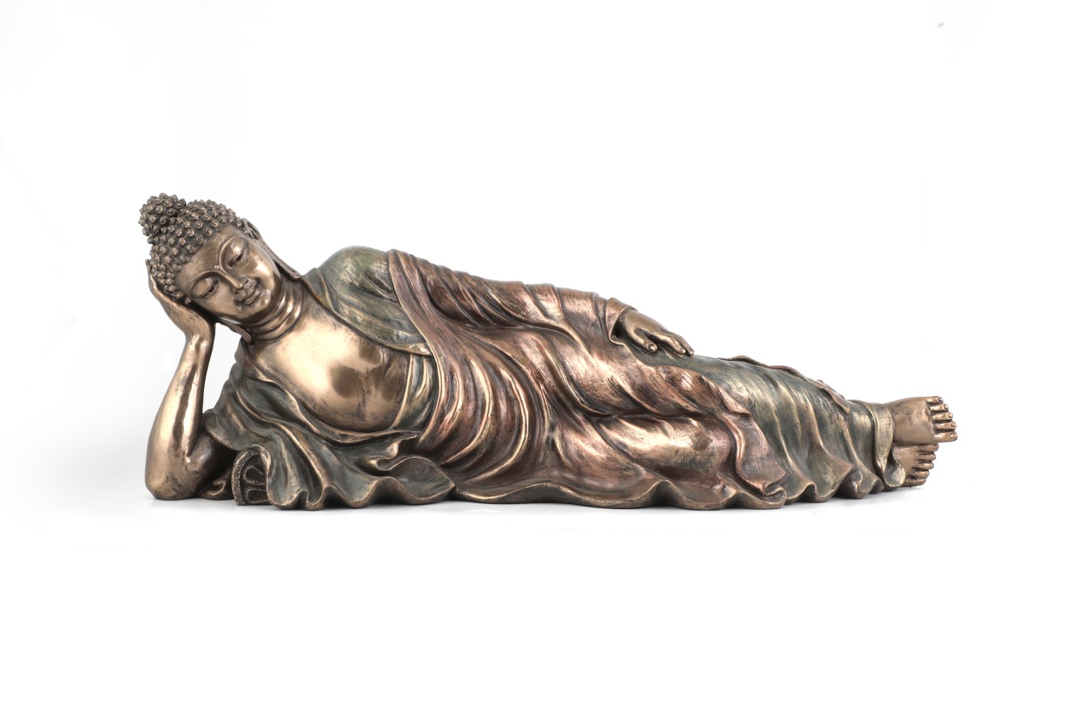 Copper Finish Sleeping Buddha Statue