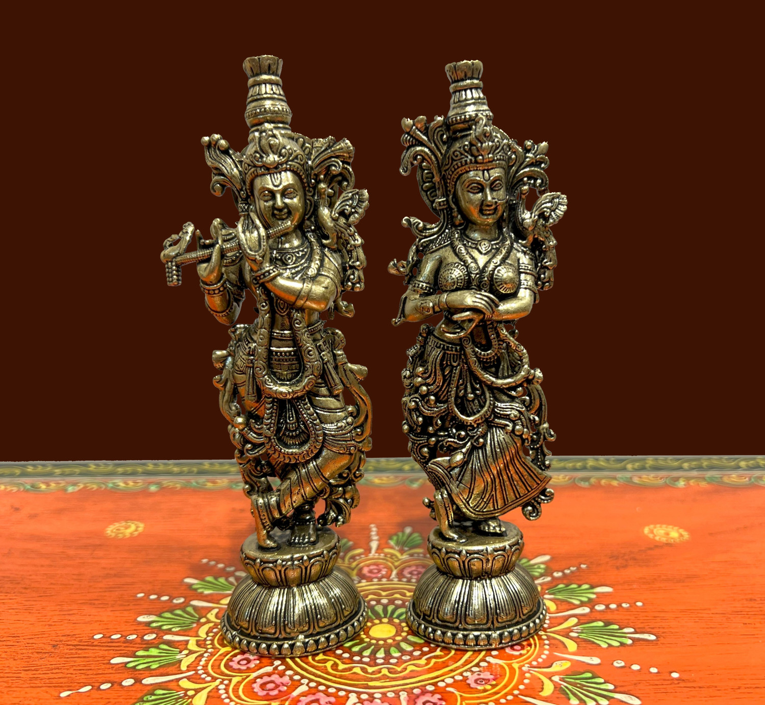 Brass Radha Krishna Pair Medium