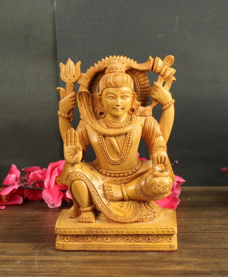 WOODEN BLESSING SHIVA