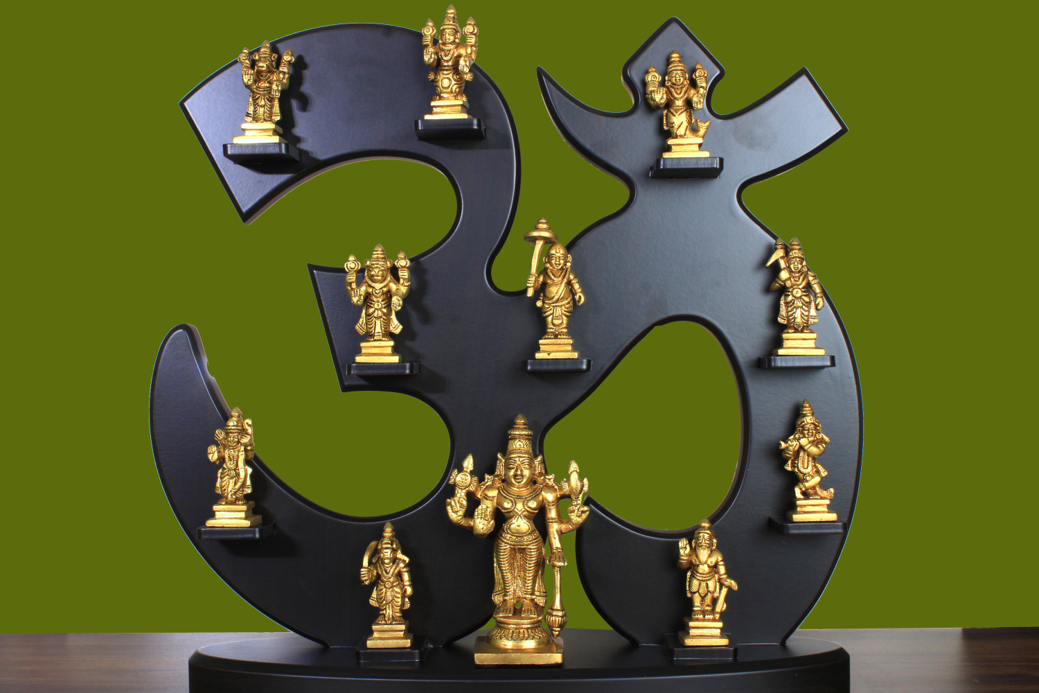 BRASS VISHNU DASHAVTAR OM FRAME