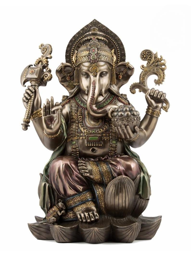 Resin Lotus Ganesha Statue