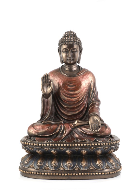 Copper Finish Sitting Buddha Statue