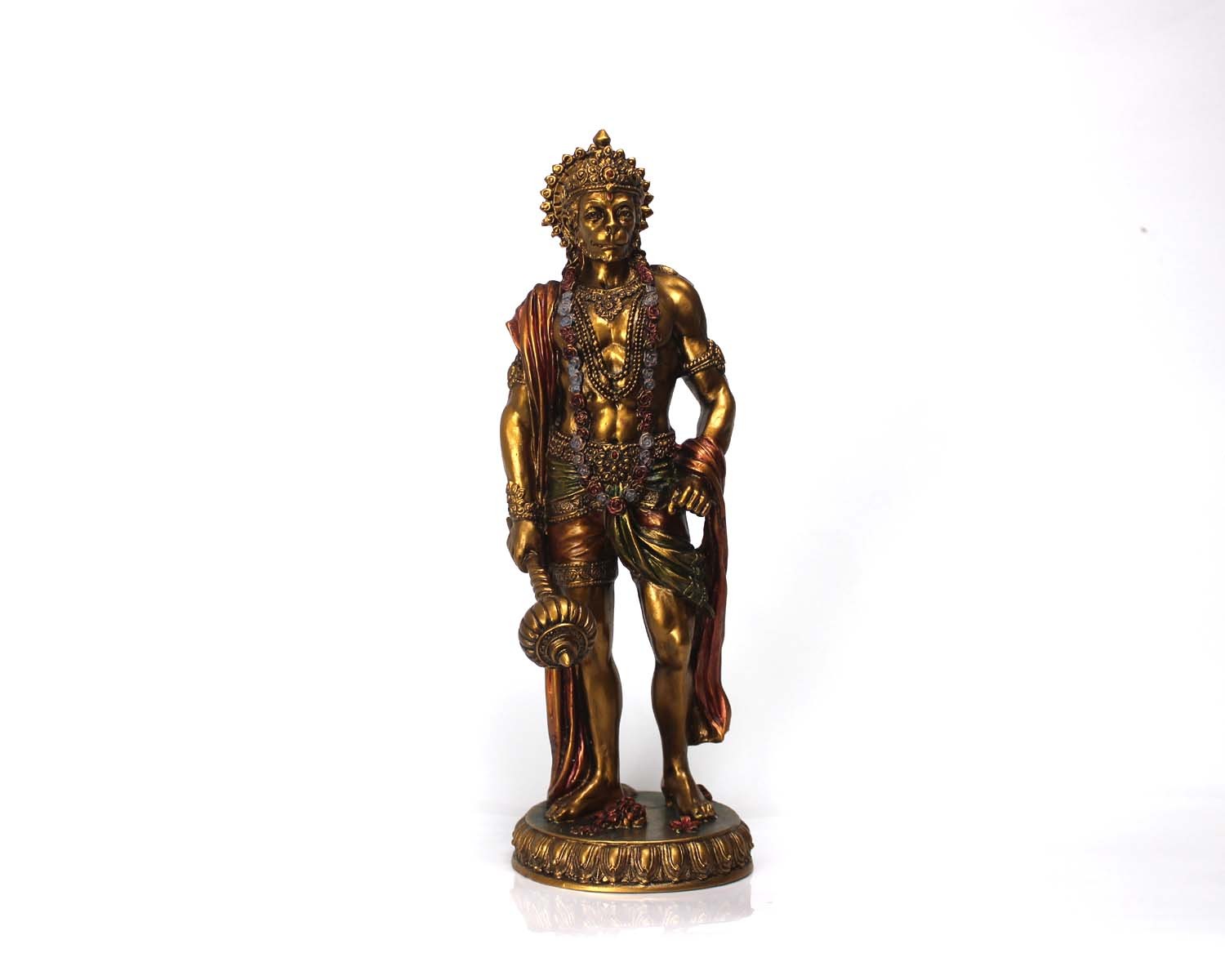 RESIN BRASS FINISH STANDING HANUMAN