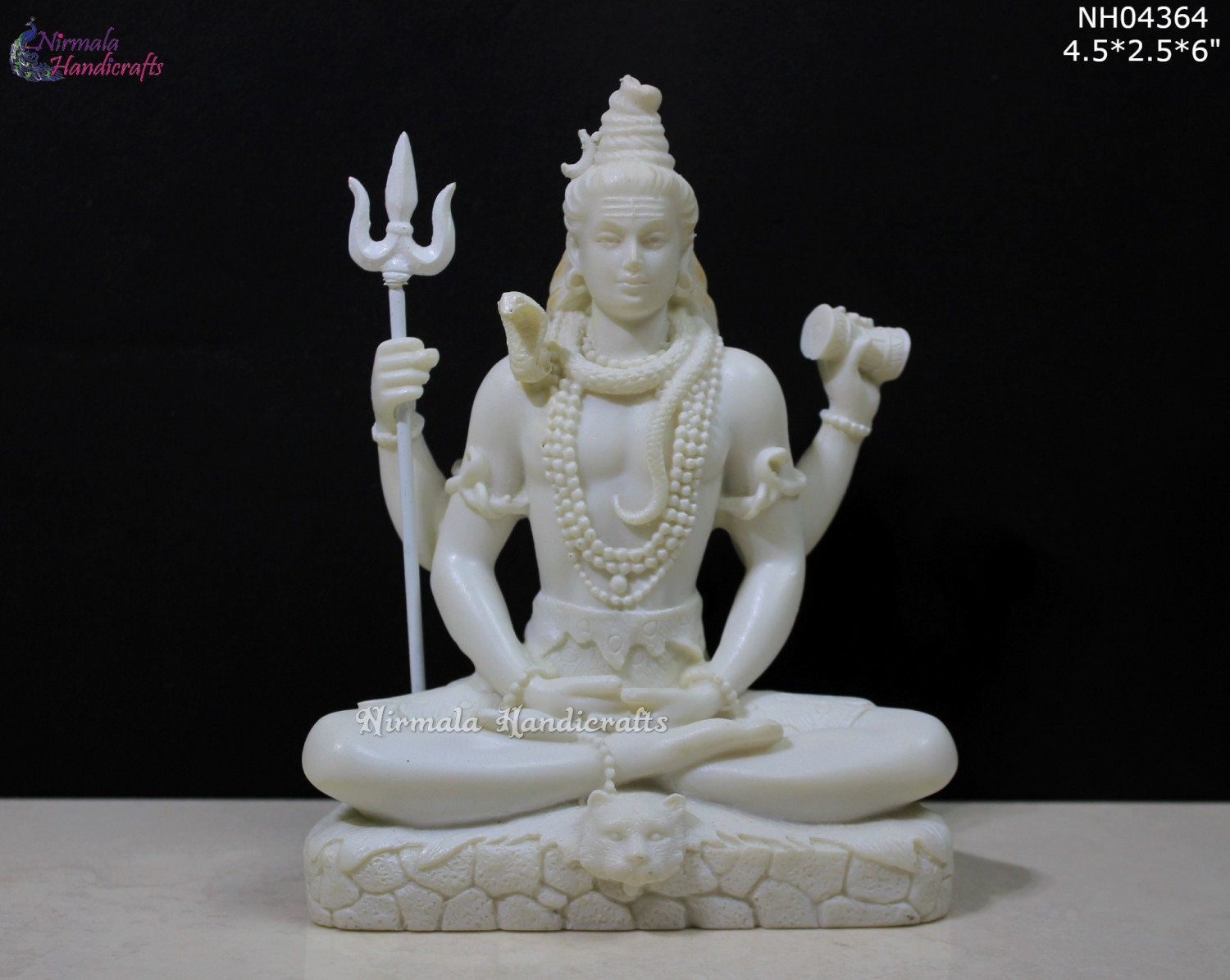 White Marble Dust Sitting Shiva Statue