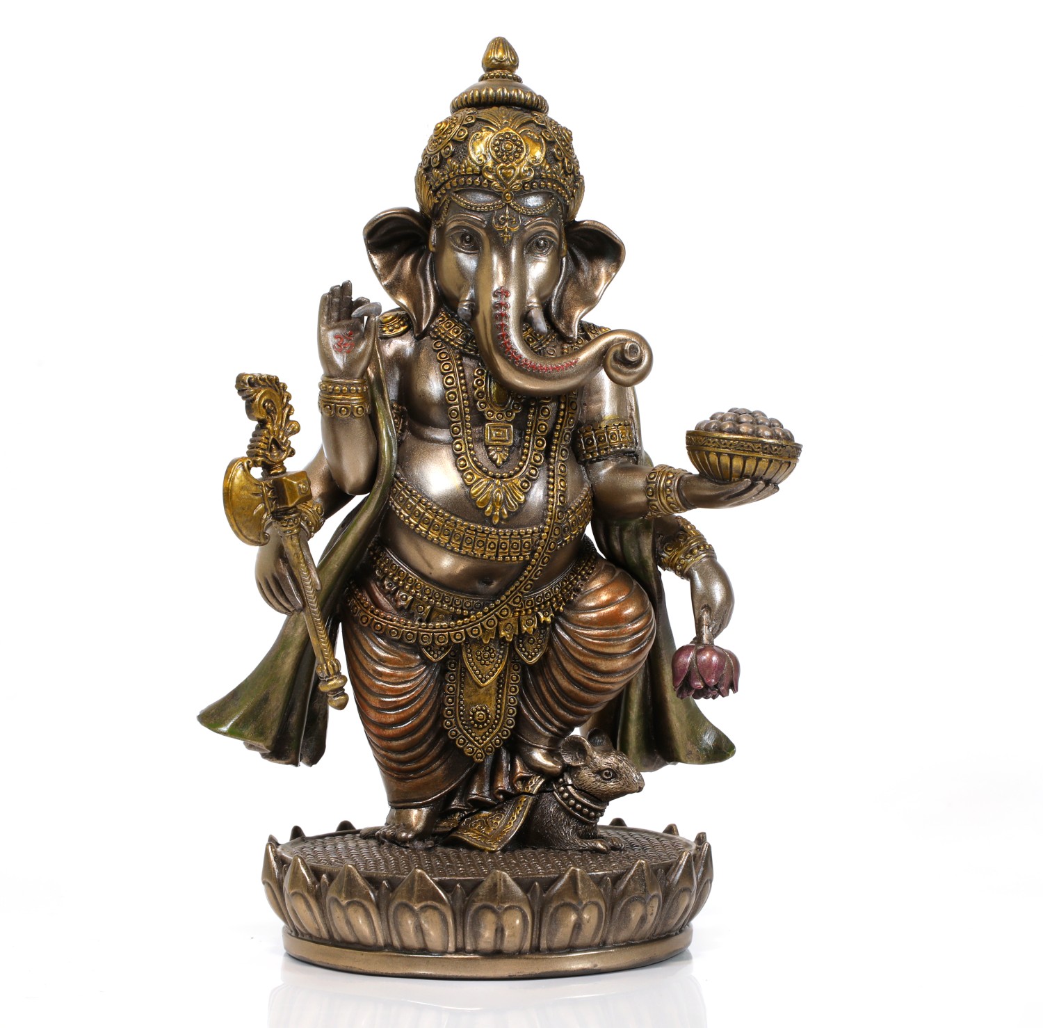 Copper Finish Standing Ganesha