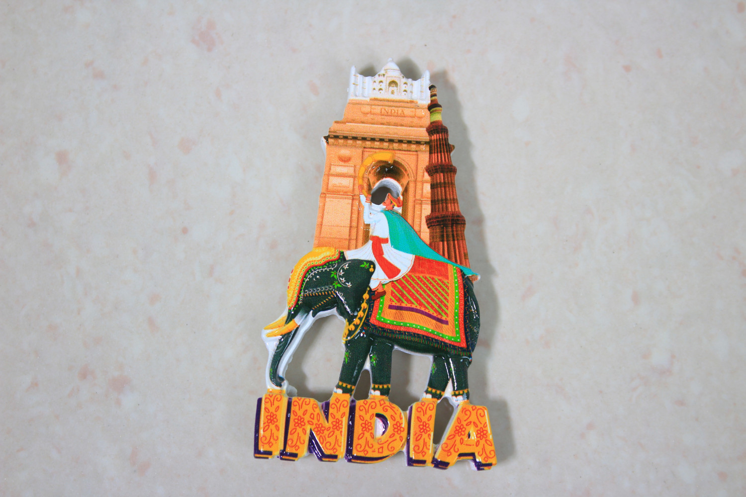Ceramic Elephant India Magnet