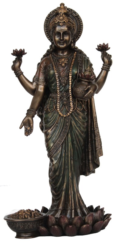 Copper Finish Blessing Lakshmi Statue